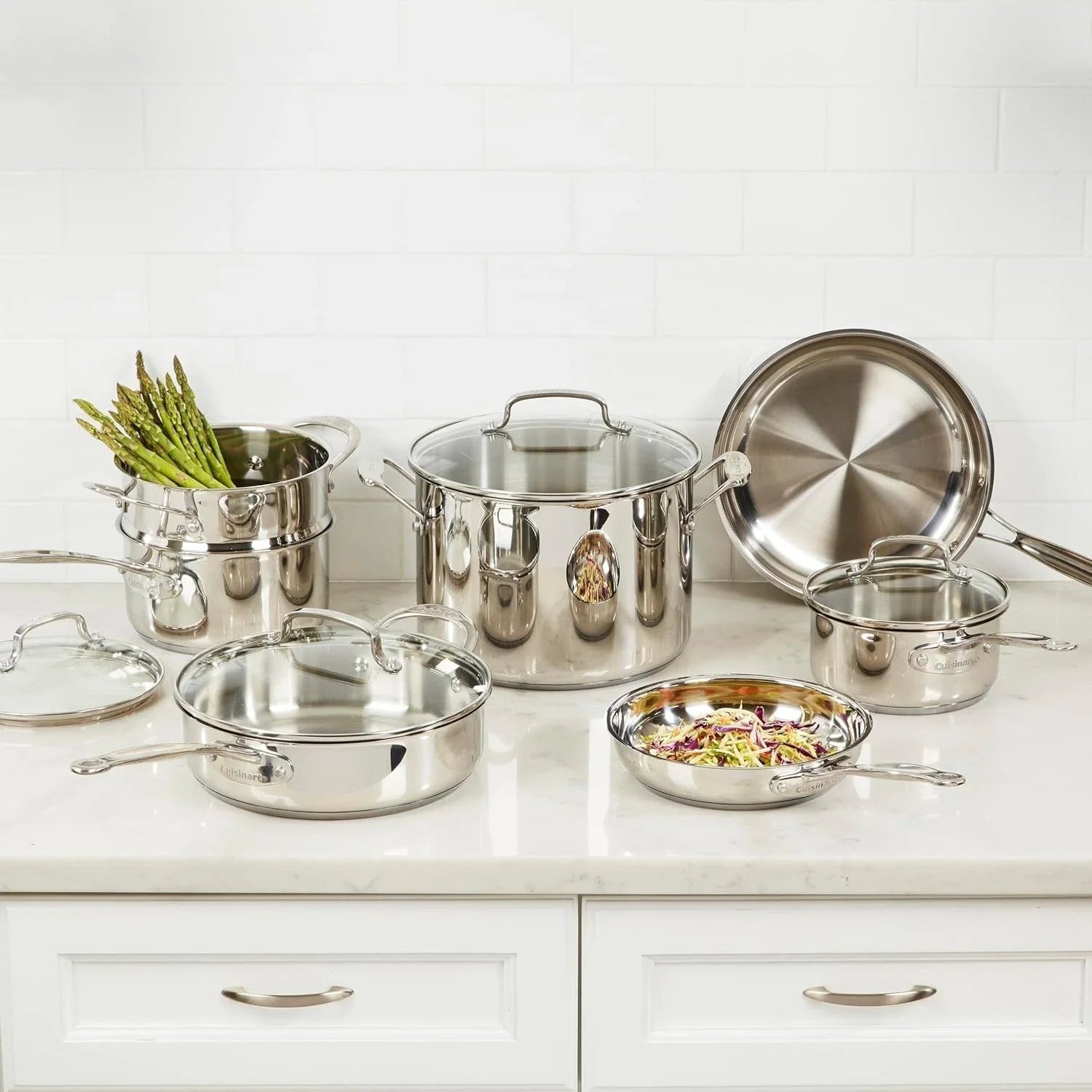 77-11G Chef’s Classic 11-Piece Stainless Steel Cookware Set